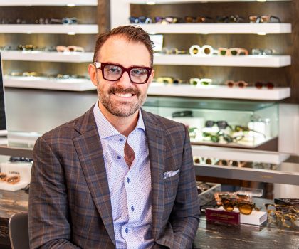 Curated boutique frames,  in-house lens making, and a customer experience rivaled by no other at Eyes on Chagrin