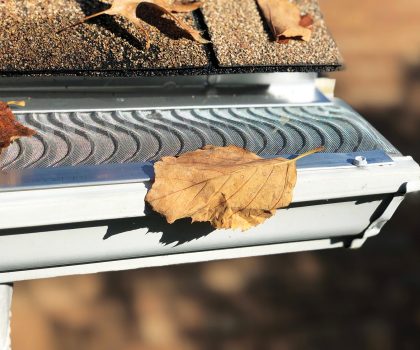 The Valor gutter guard from The Gutter Boys features a raised S-curve micro-mesh which allows the wind to flow under debris and blow it away